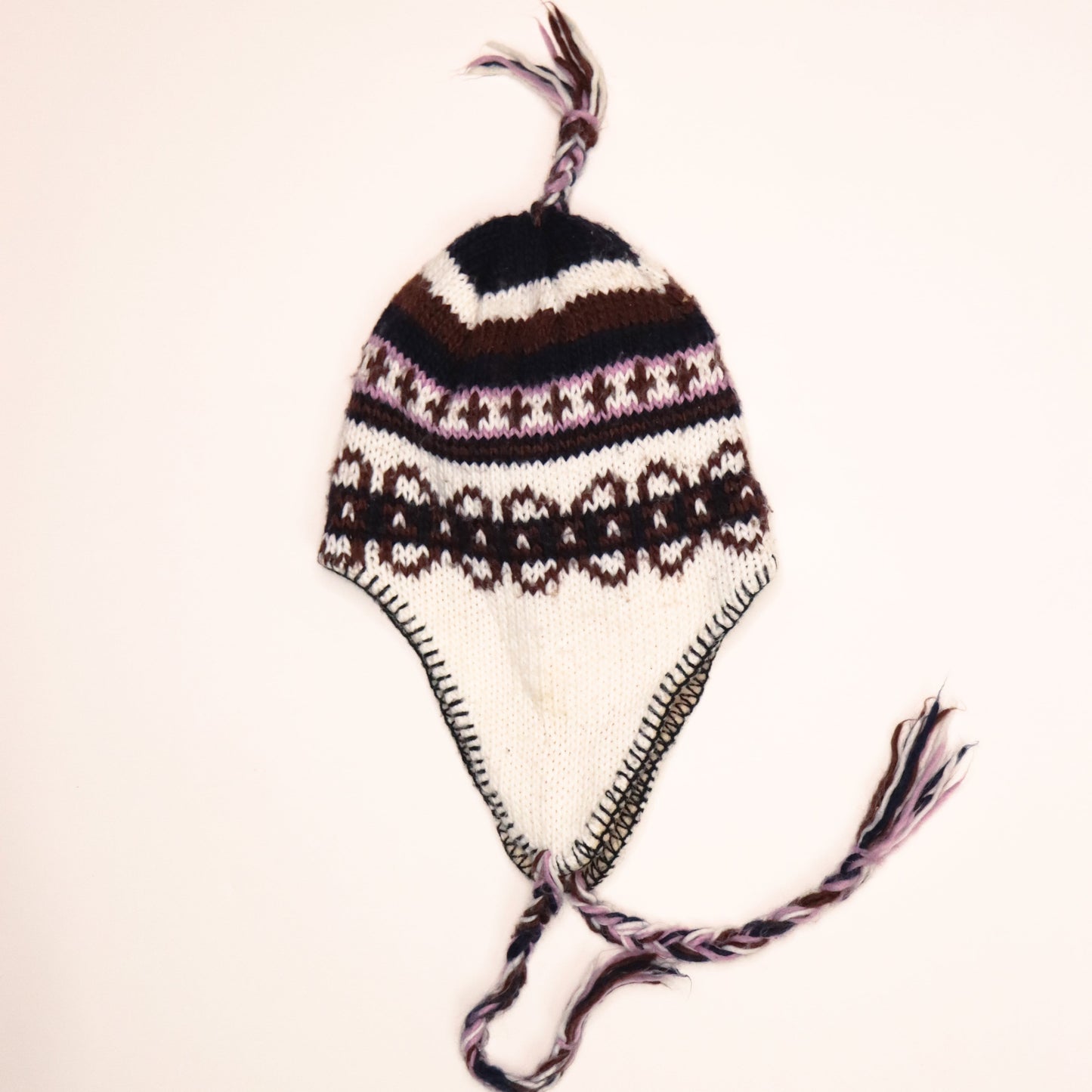 6-8 Years - Cozy Hand-Knit Peruvian-Style Kids Earflap Hat