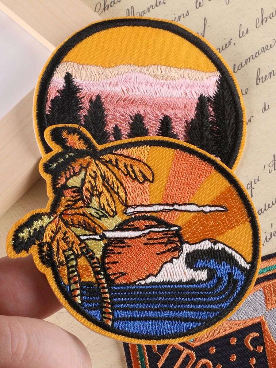 3 Fabric Patches Nature Themed | Ironed Or Stitched