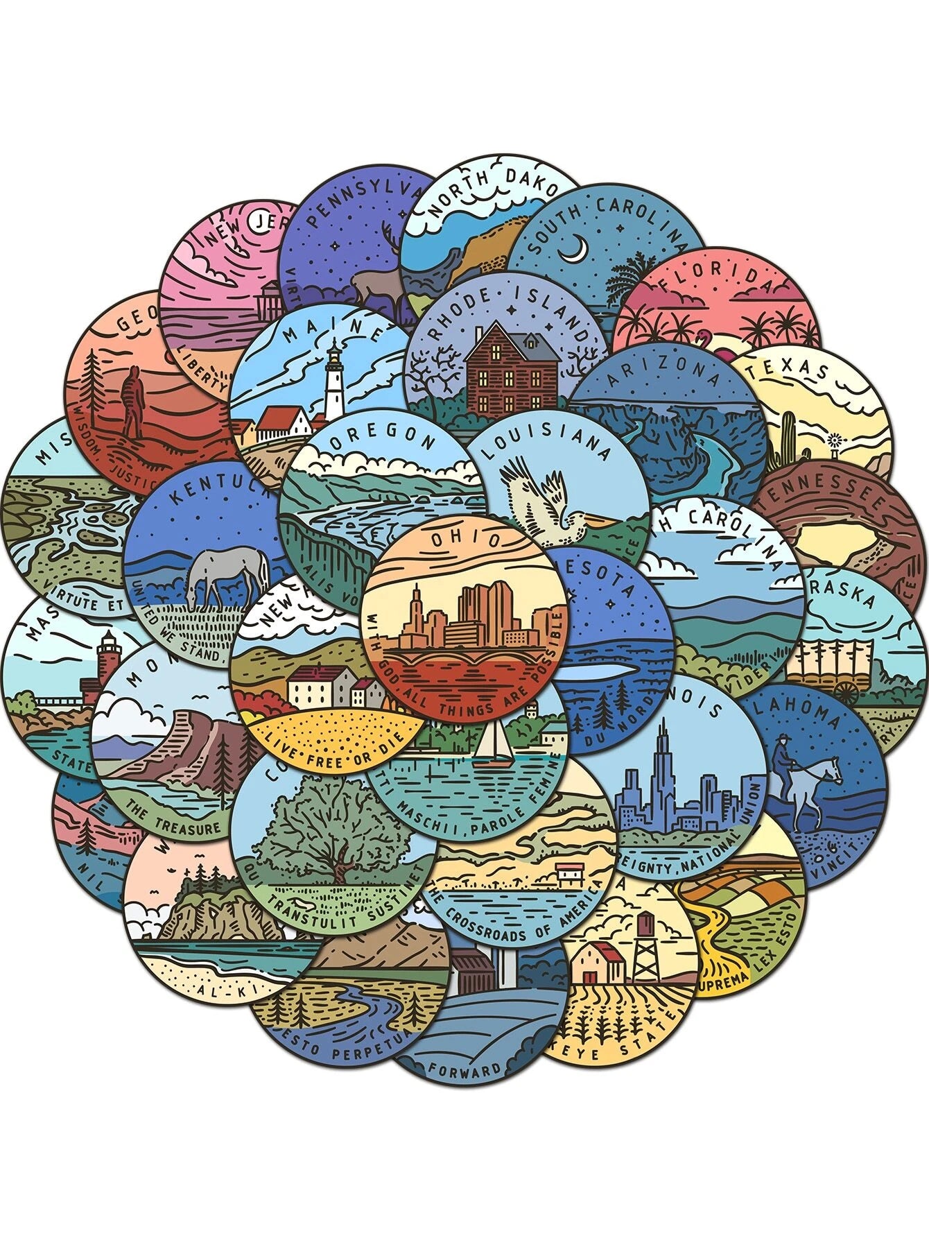 USA States Stickers