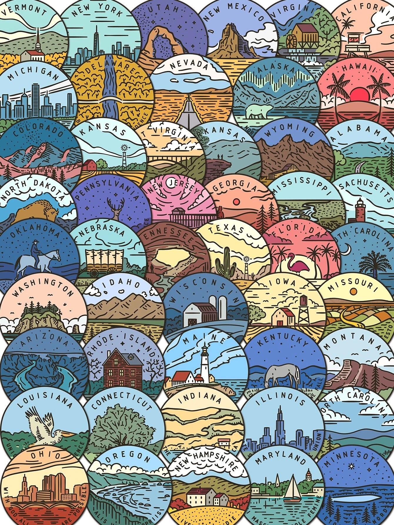 USA States Stickers