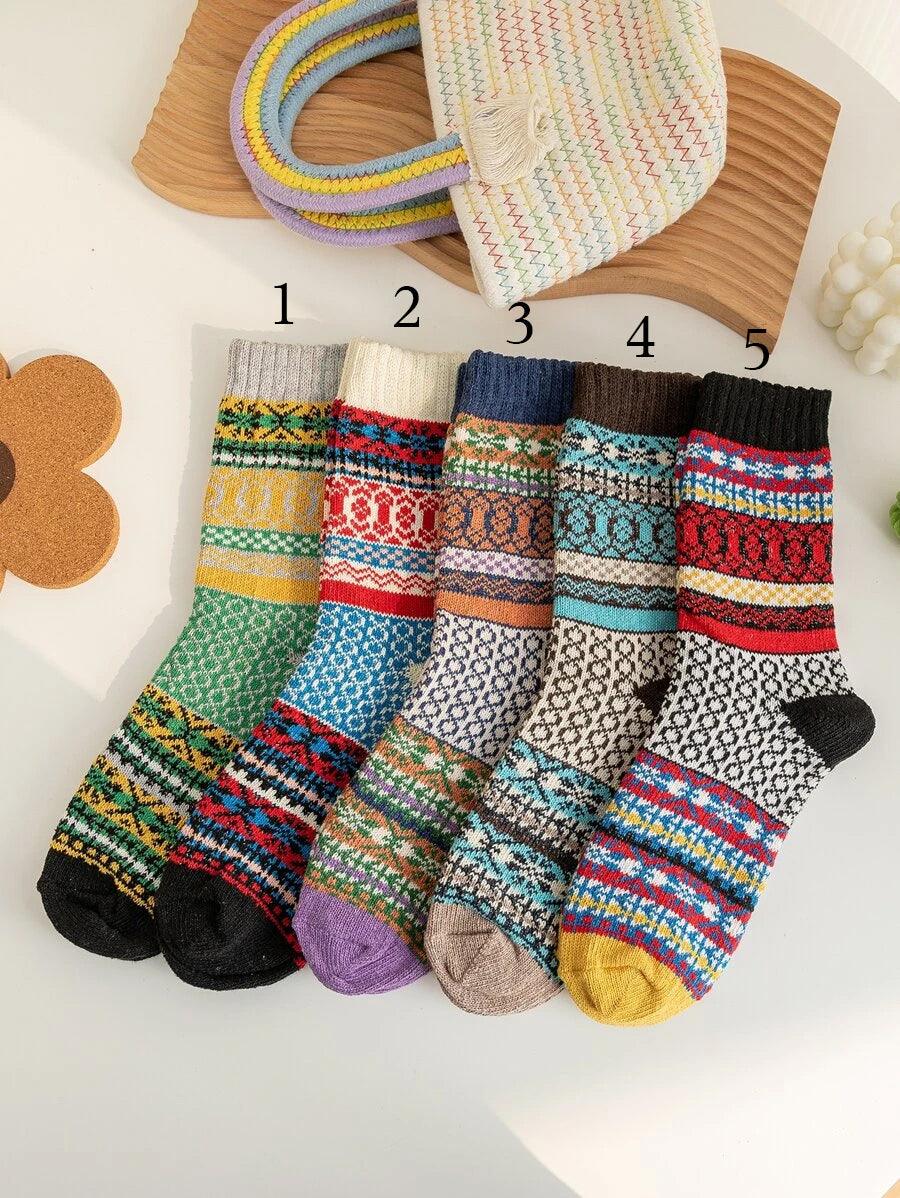 Cozy Geometric pattern socks Size: 36- 42 - Cozy Collective LB