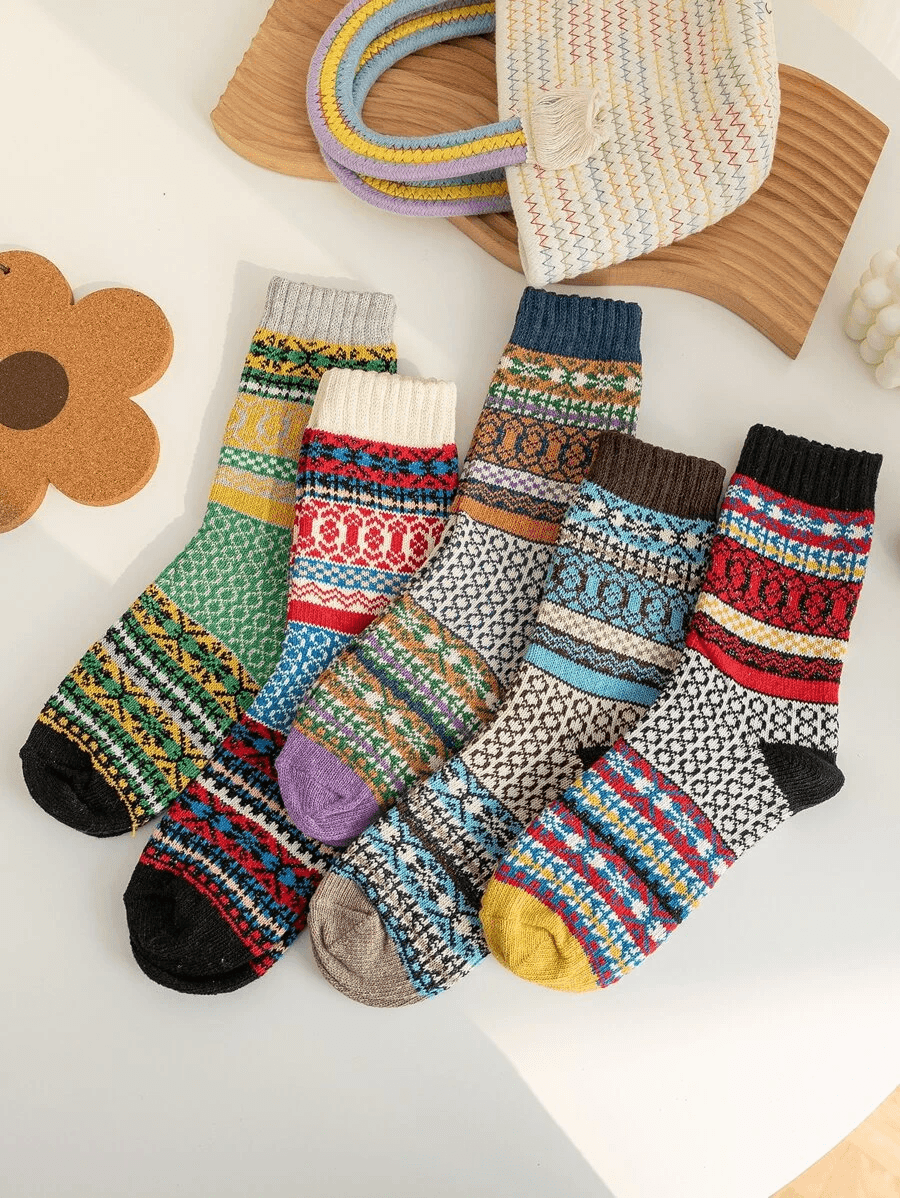 Cozy Geometric pattern socks Size: 36- 42 - Cozy Collective LB