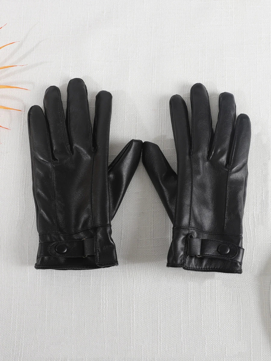Classic Black Leather Winter Gloves – Warm, Soft & Stylish Fit