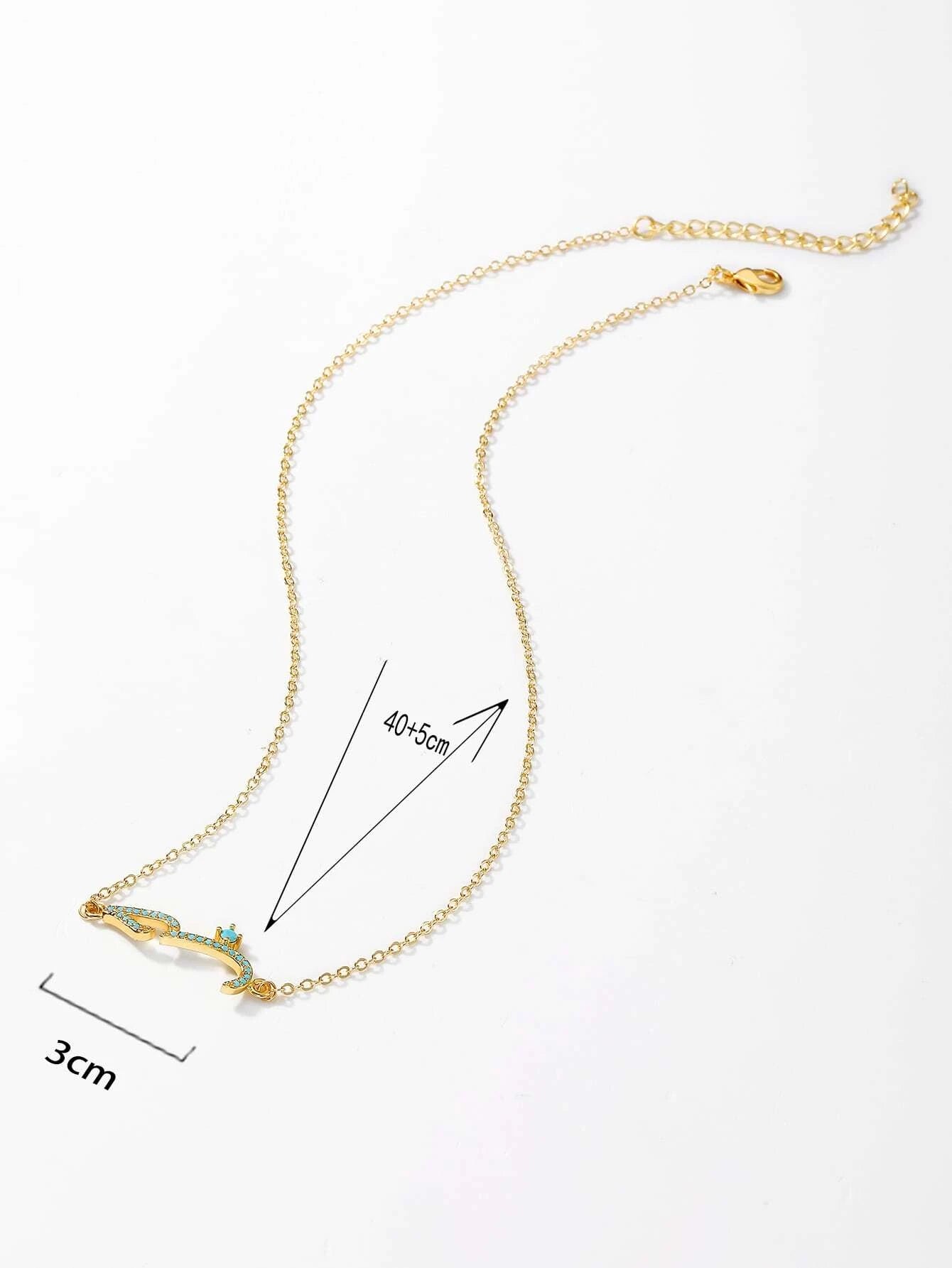 Arabic Calligraphy Necklace – "Love" with Turquoise Charm