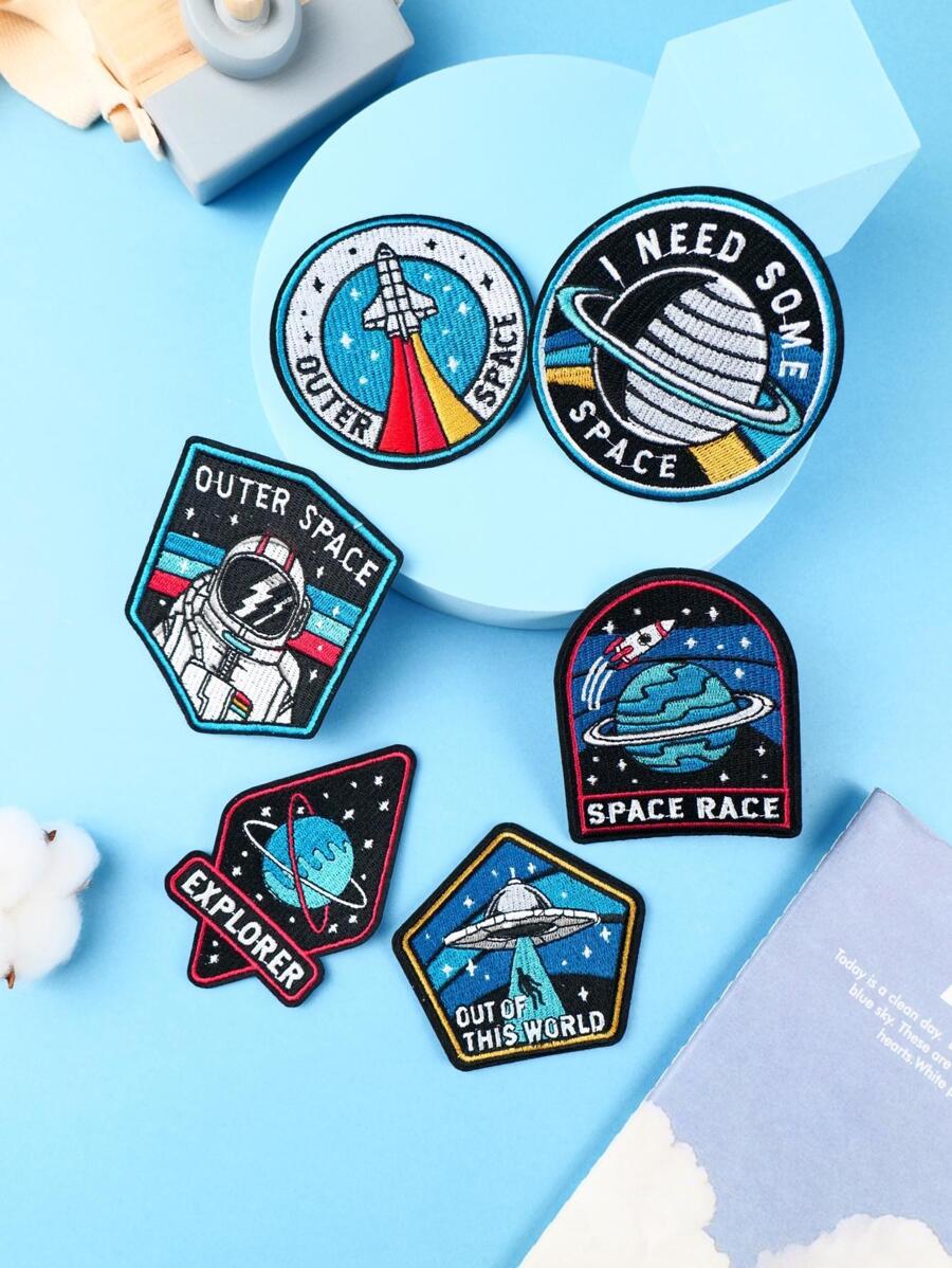 6 Pieces Fabric Space Badges | Limited Quantity