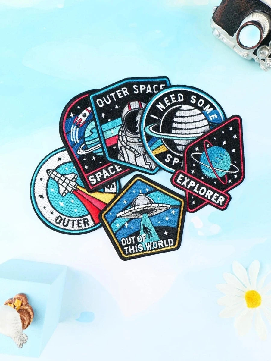 6 Pieces Fabric Space Badges | Limited Quantity