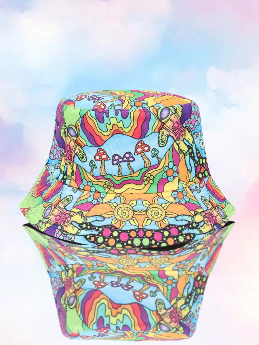 Mushroom Bucket Hat – Trippy Unisex Festival Hat