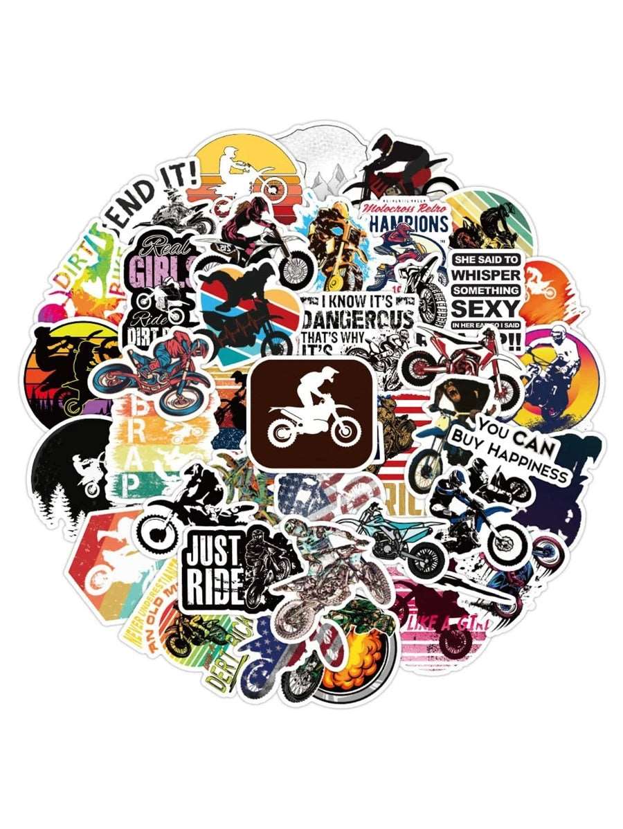 50 Pcs Motorcycle Stickers - Waterproof