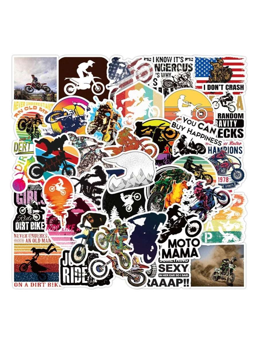 50 Pcs Motorcycle Stickers - Waterproof