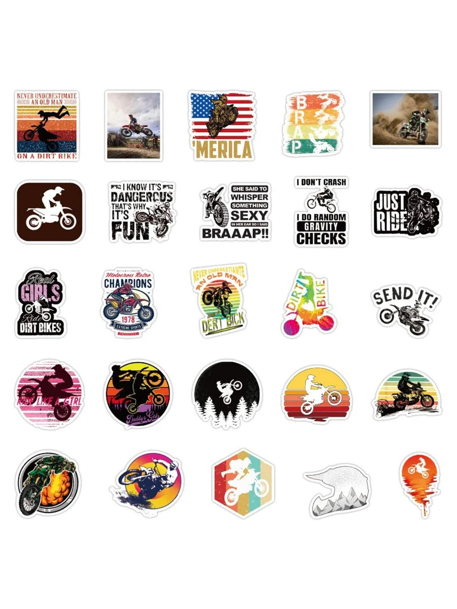 50 Pcs Motorcycle Stickers - Waterproof