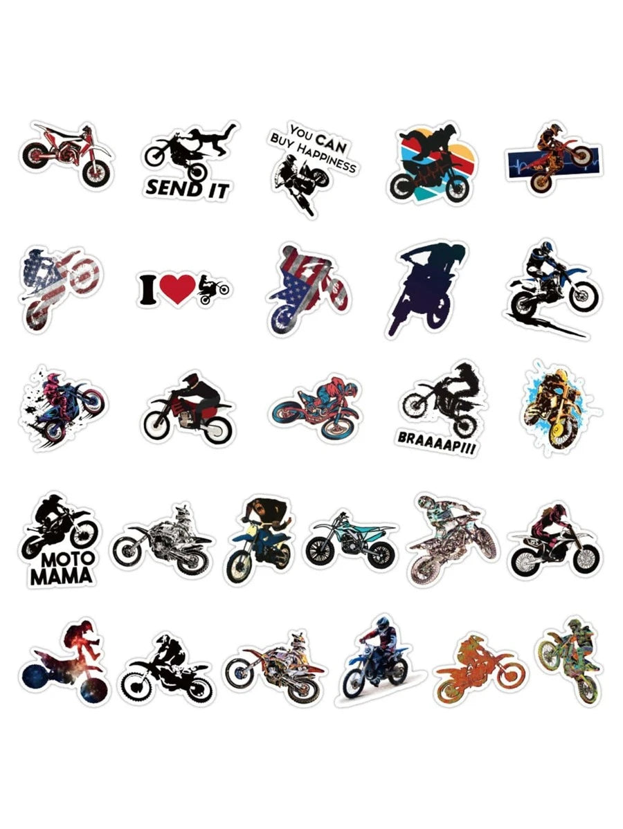 50 Pcs Motorcycle Stickers - Waterproof