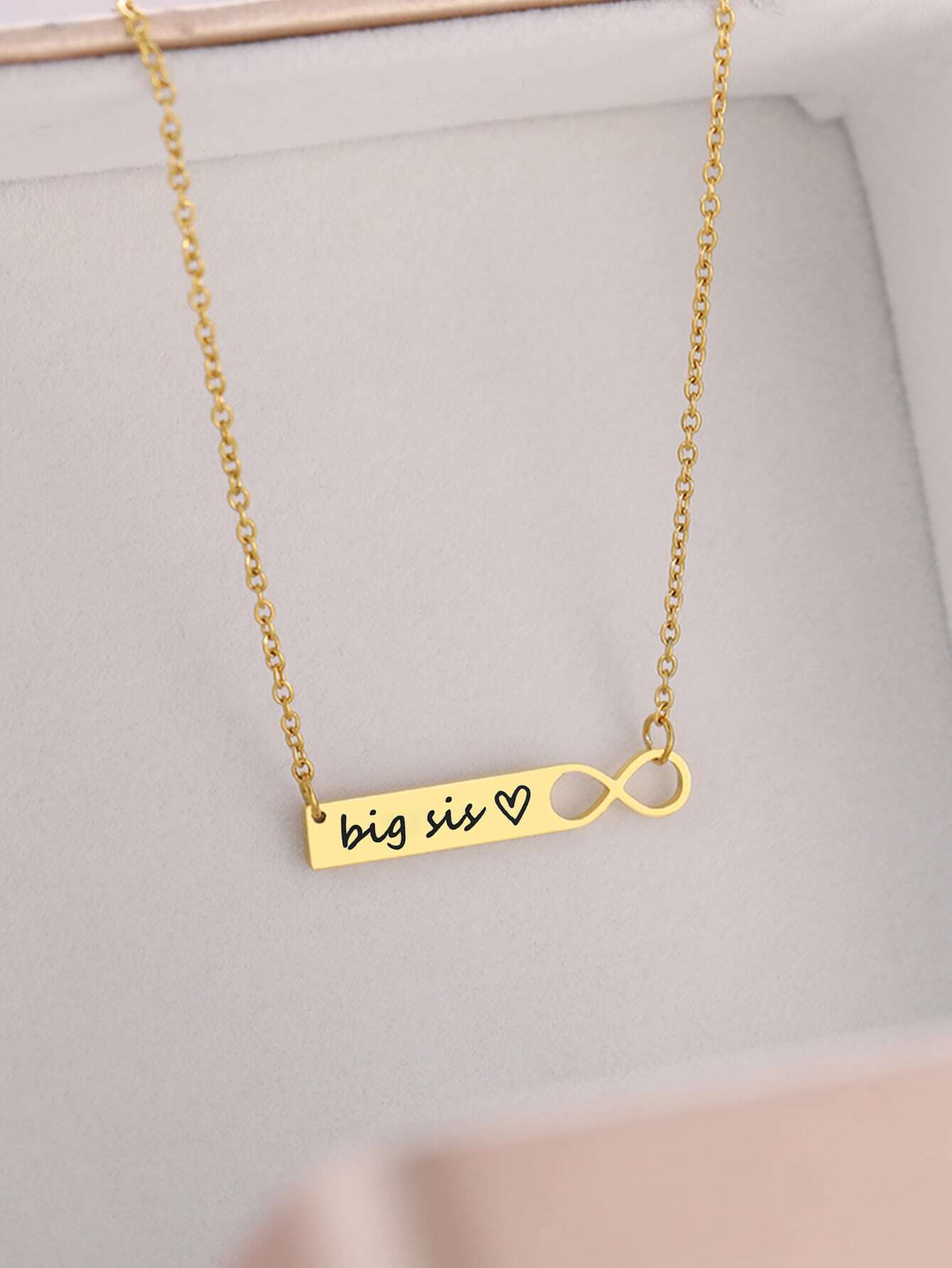 Gold-Plated "Big Sis" Infinity Pendant Necklace