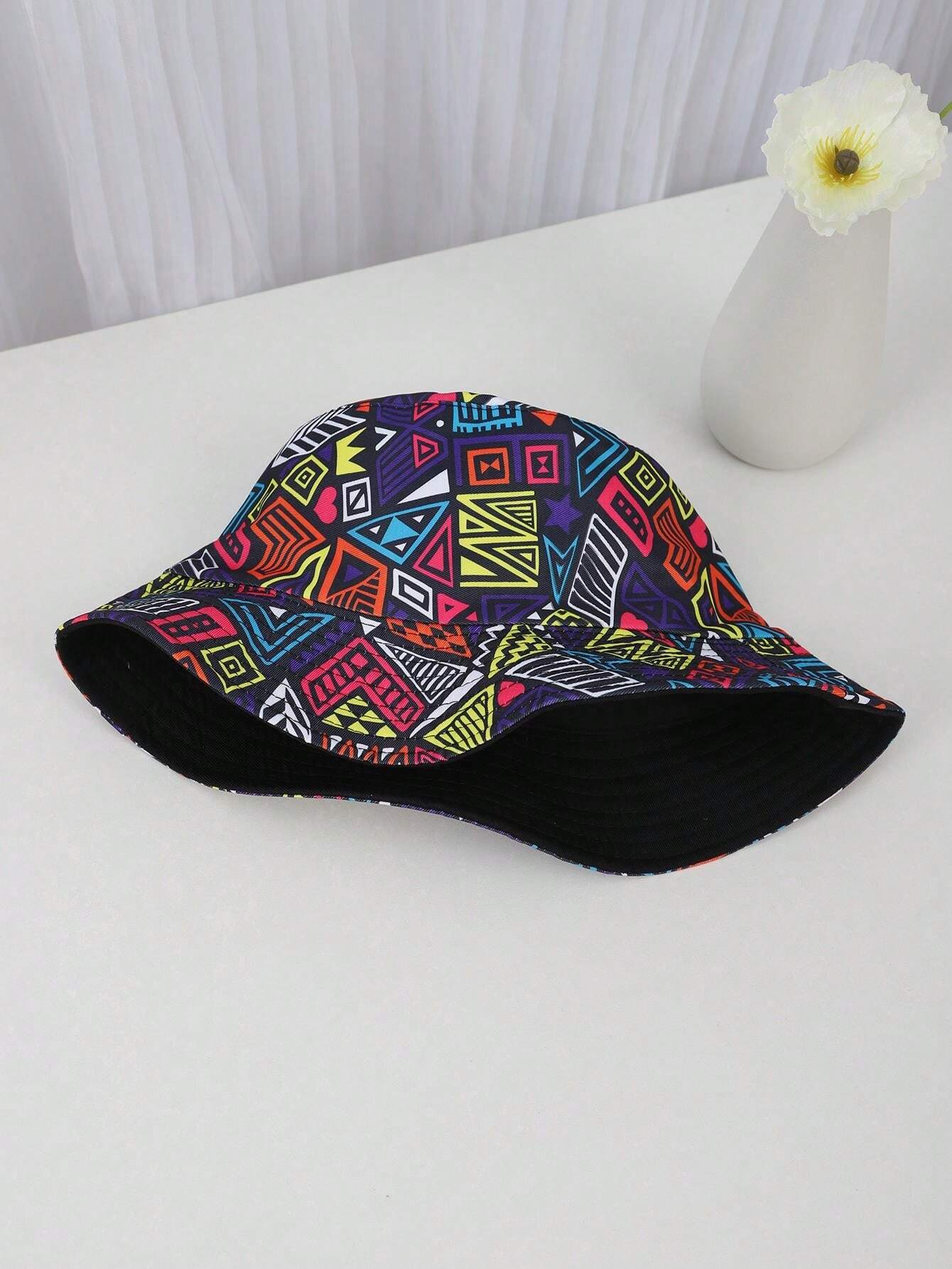 Geometric Patterned Bucket hat