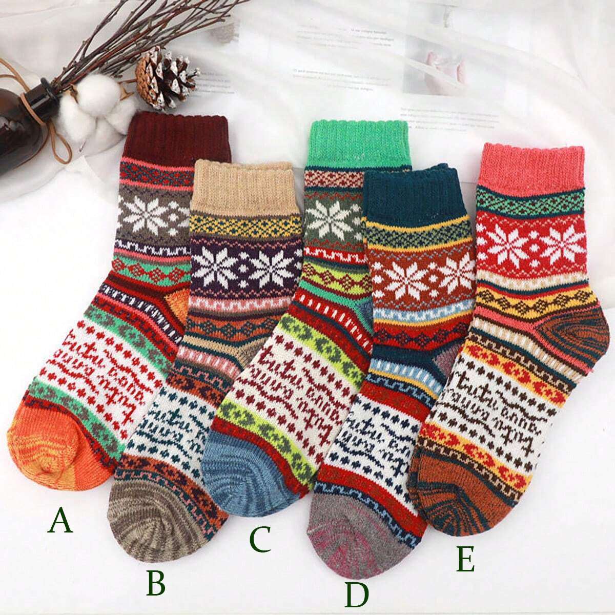 Cozy Nordic Pattern Winter Socks 36-40