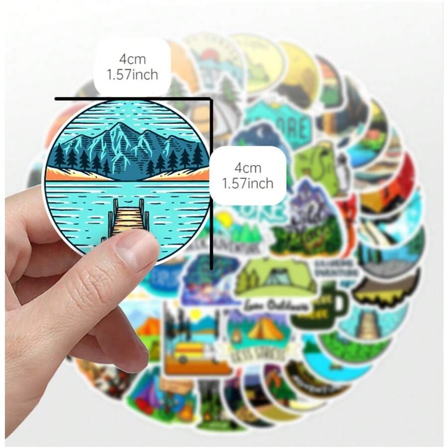 50 Pieces Camping And Nature Stickers