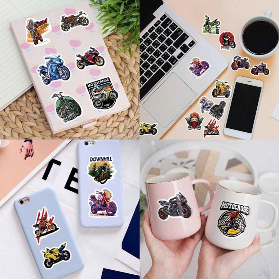 50 Pcs Motorcycle Club Stickers - Waterproof