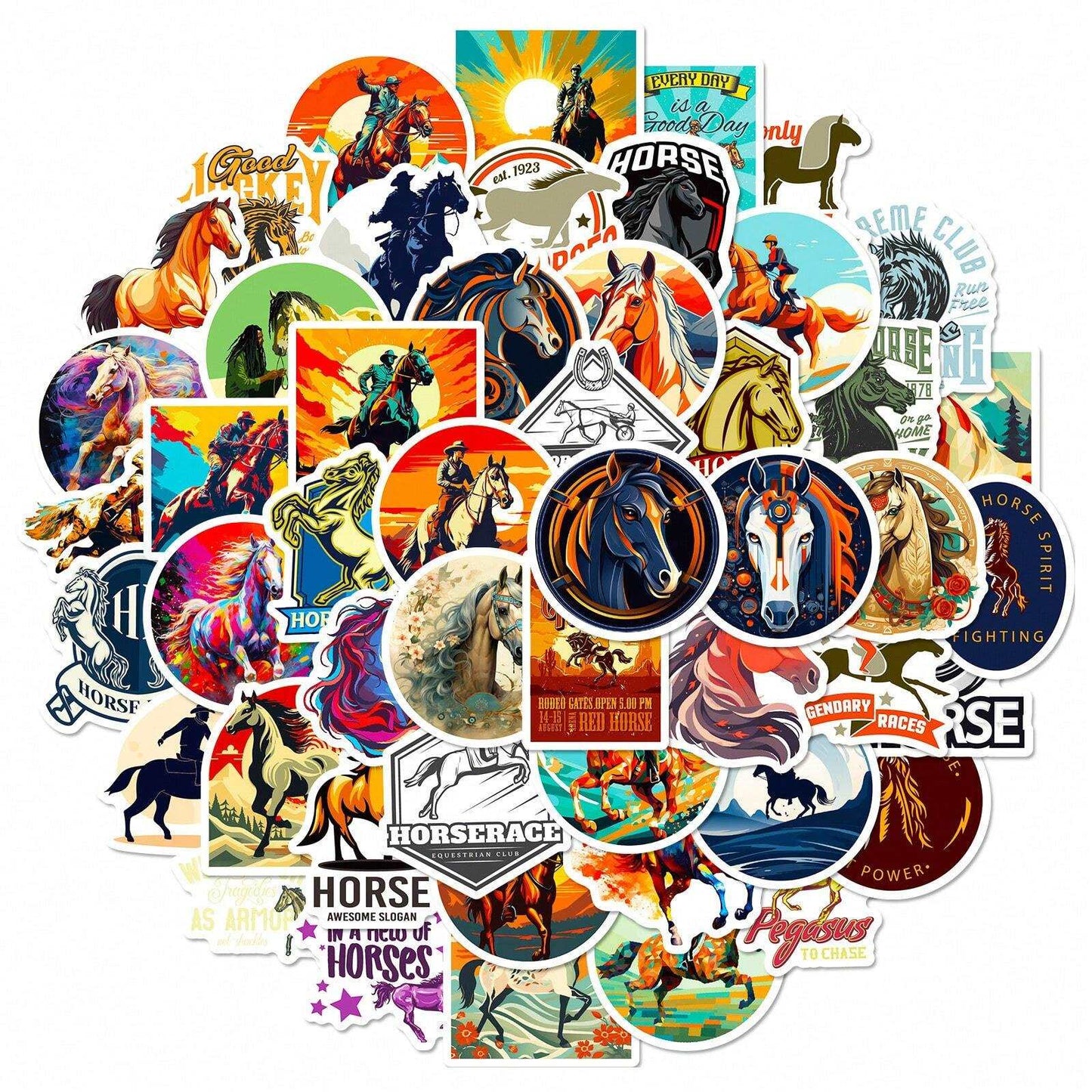 50pcs Horse Stickers