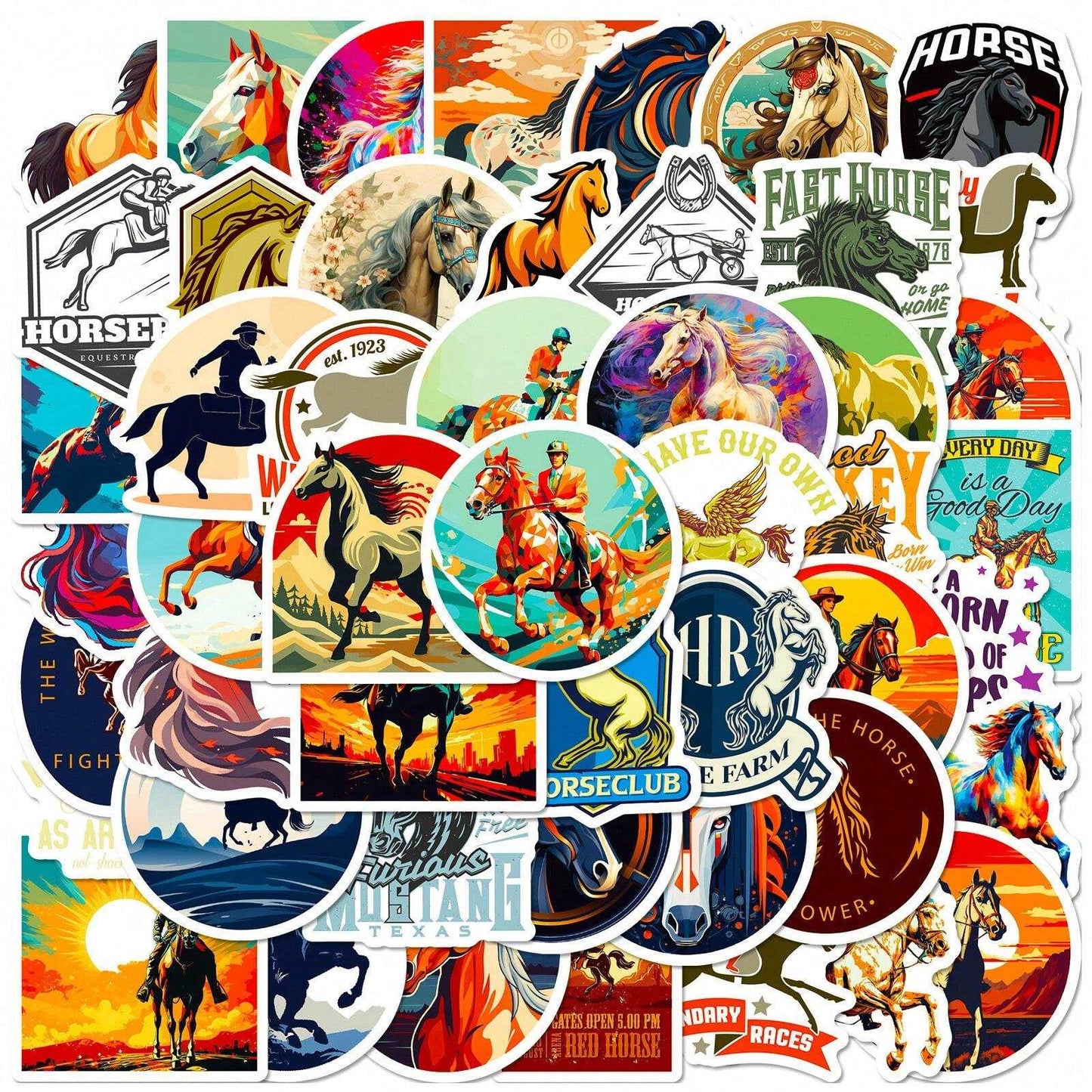 50pcs Horse Stickers