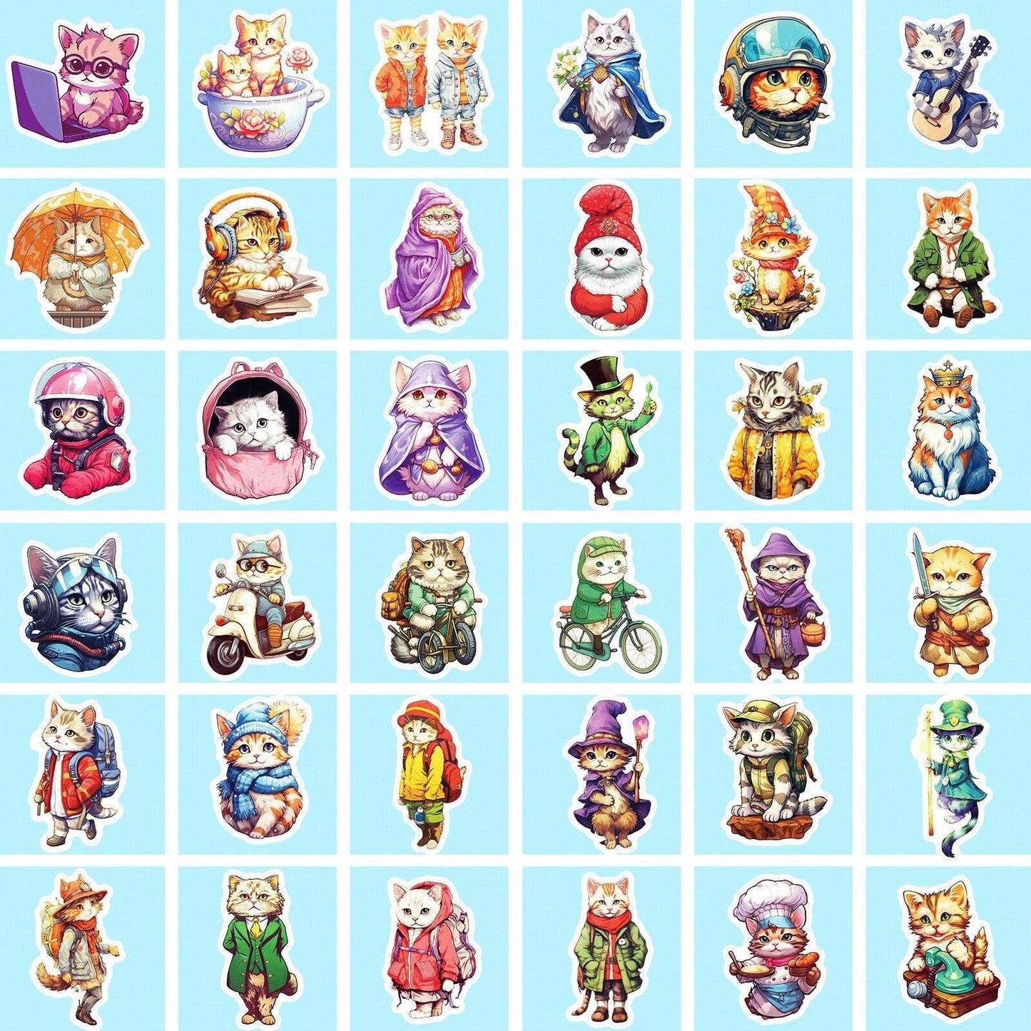 100 cats stickers