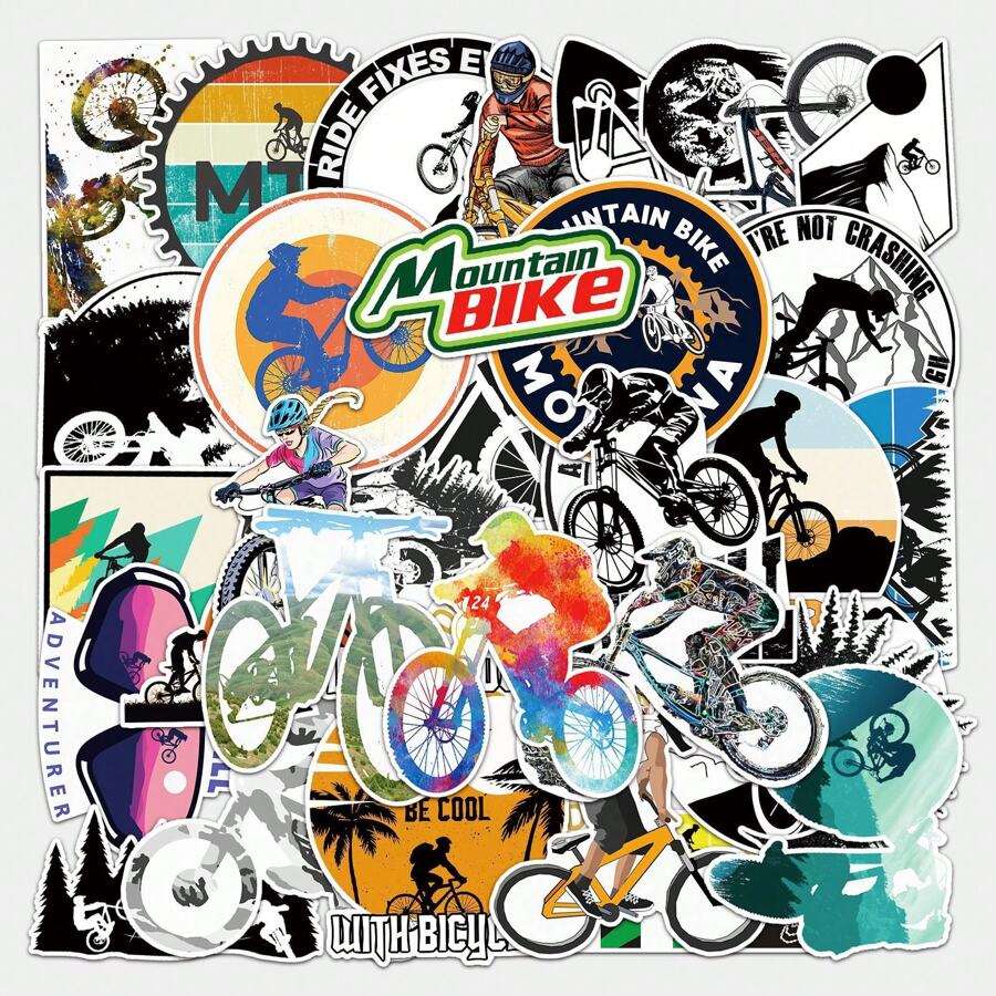 50 Pcs Biking Stickers - Waterproof