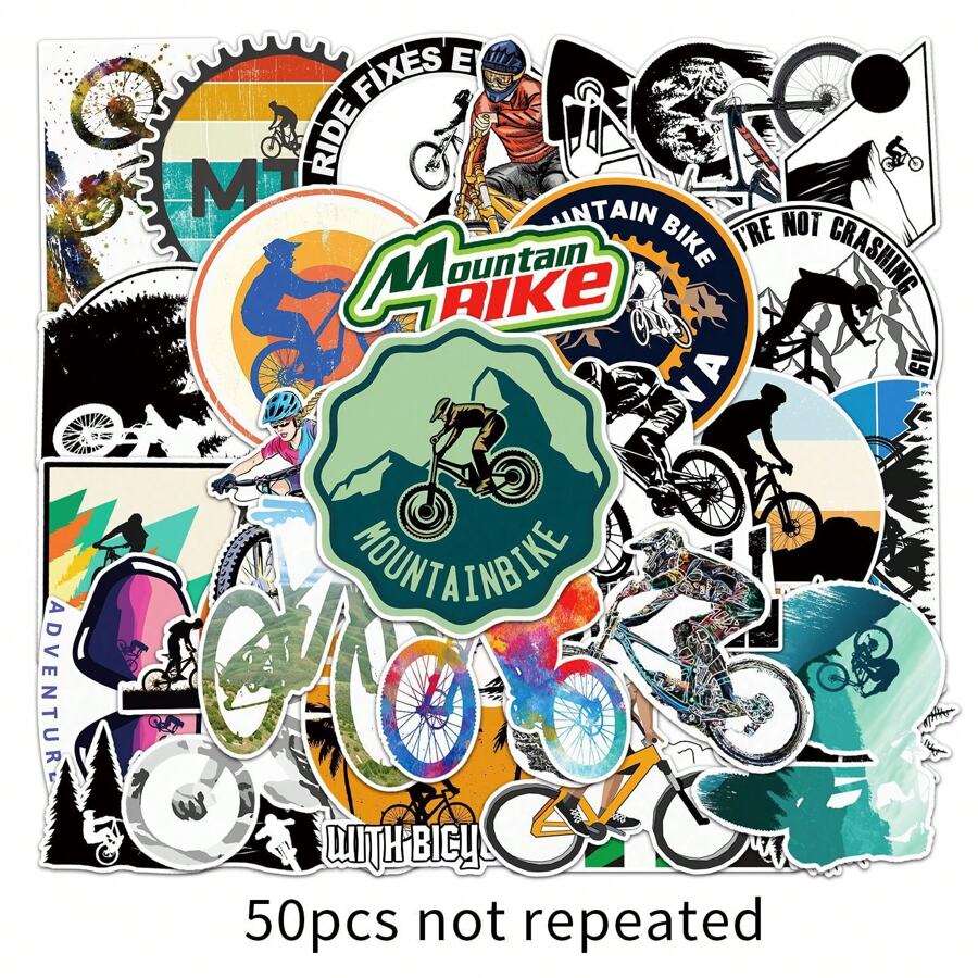 50 Pcs Biking Stickers - Waterproof