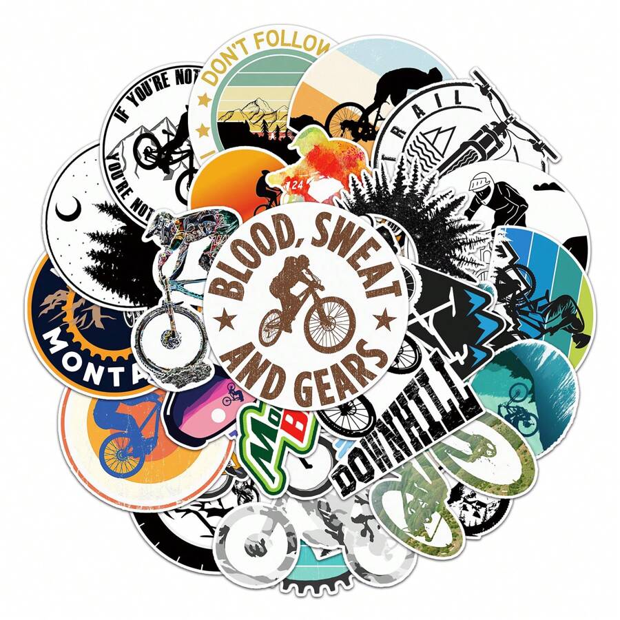 50 Pcs Biking Stickers - Waterproof
