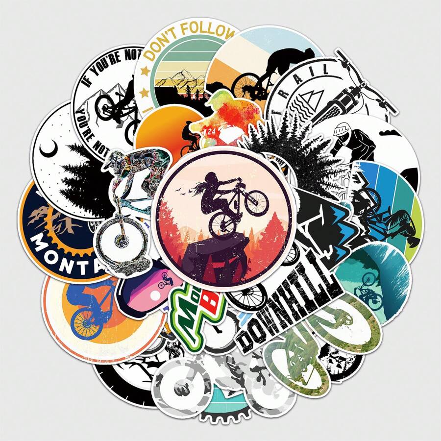 50 Pcs Biking Stickers - Waterproof