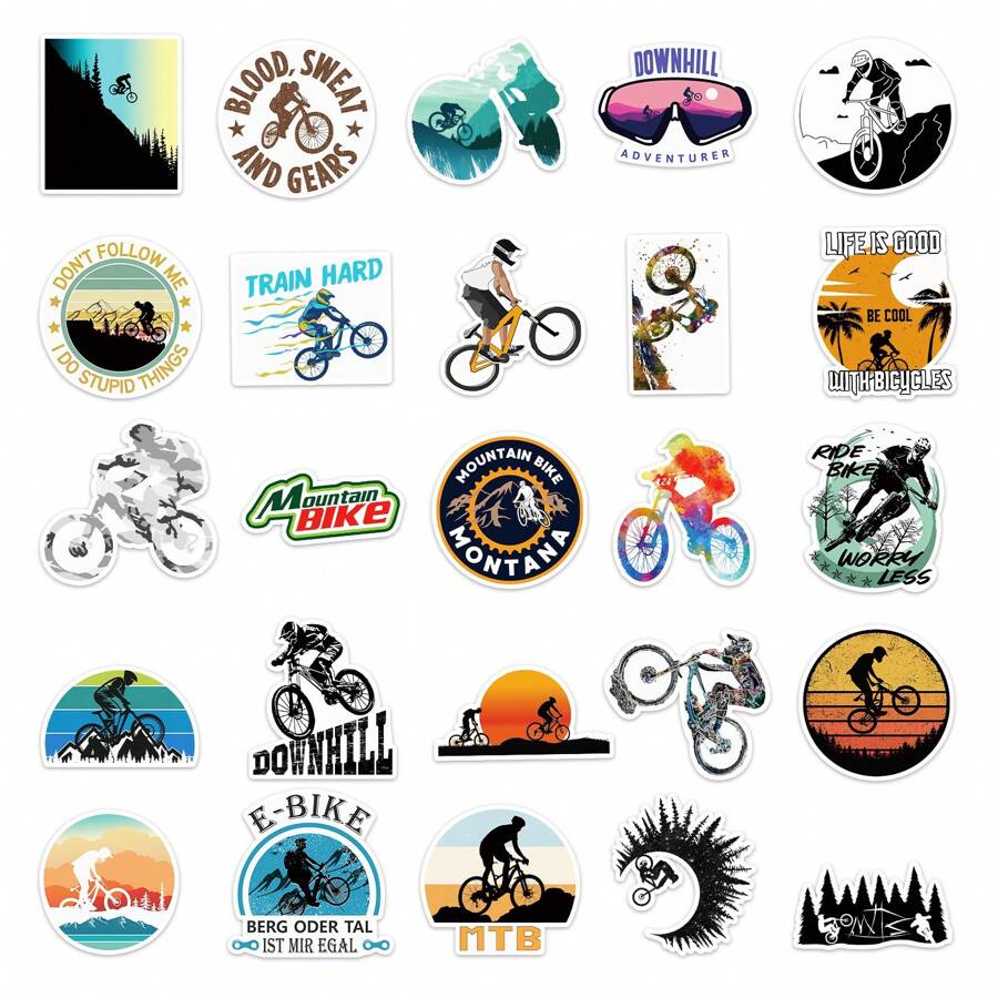 50 Pcs Biking Stickers - Waterproof