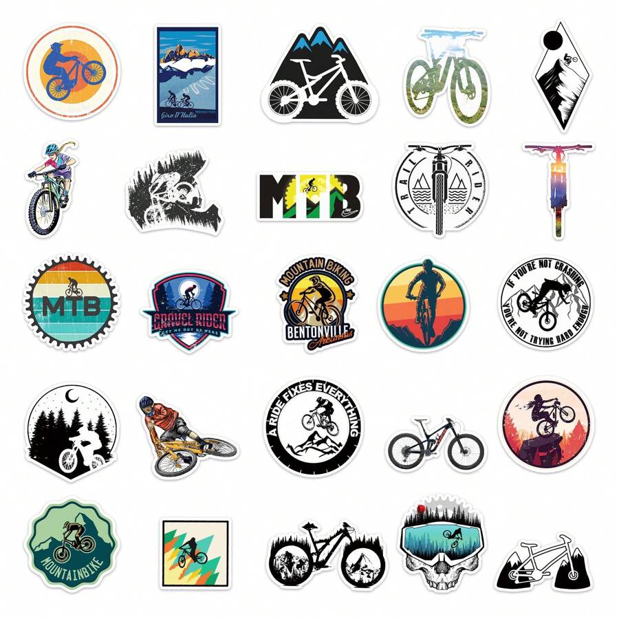 50 Pcs Biking Stickers - Waterproof
