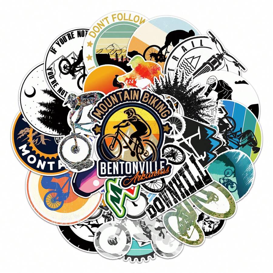50 Pcs Biking Stickers - Waterproof