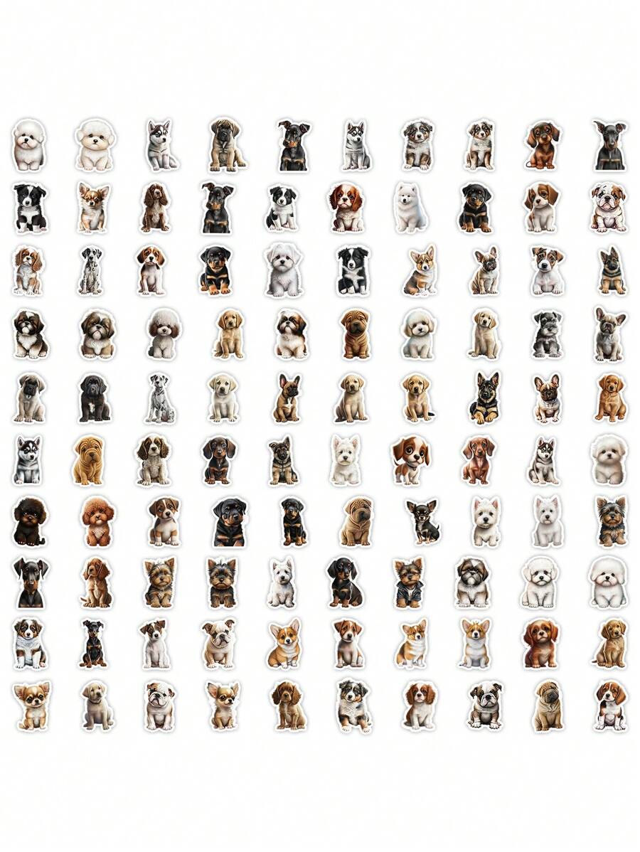 100 Pcs Dogs Stickers - Waterproof