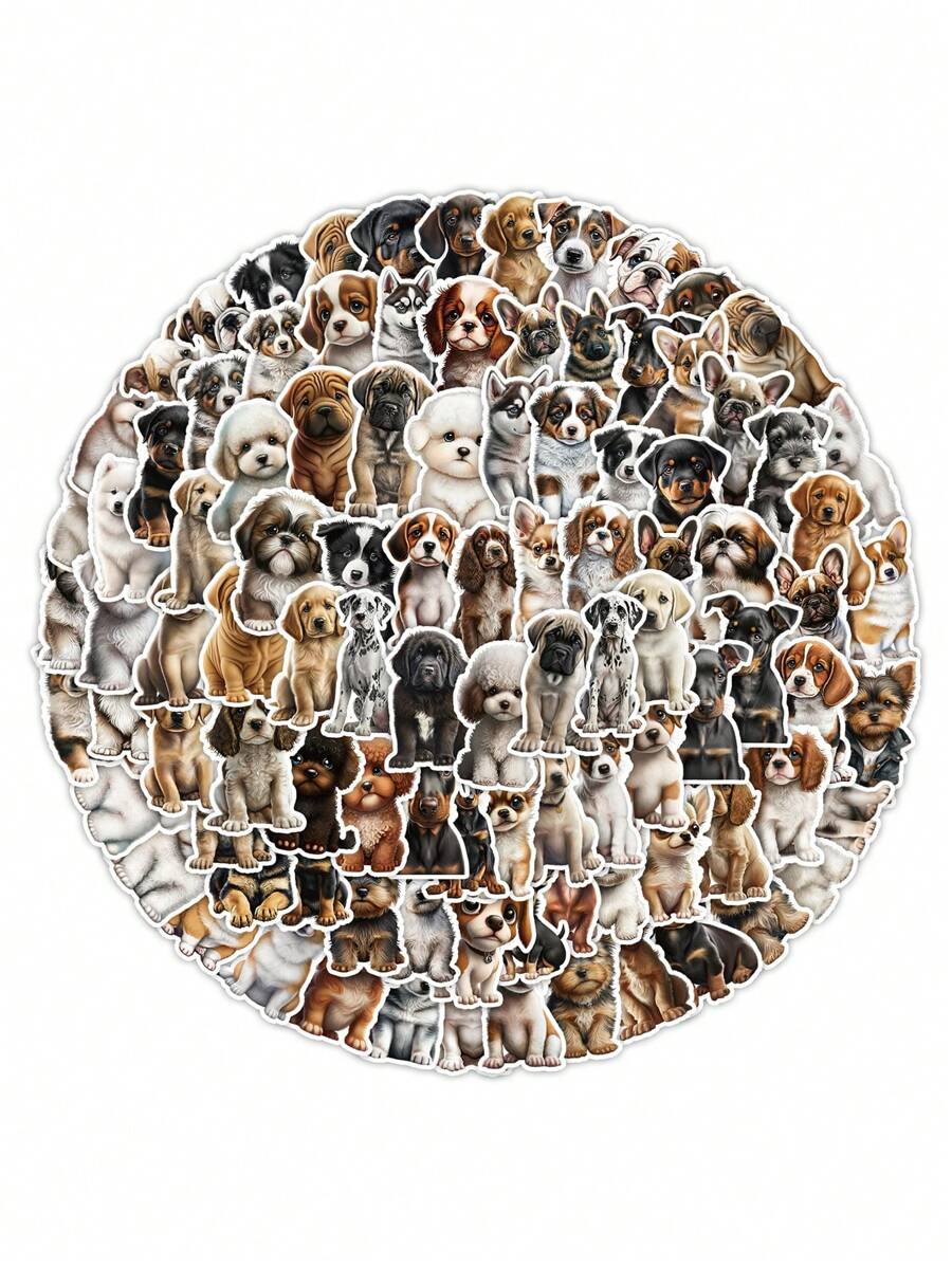 100 Pcs Dogs Stickers - Waterproof