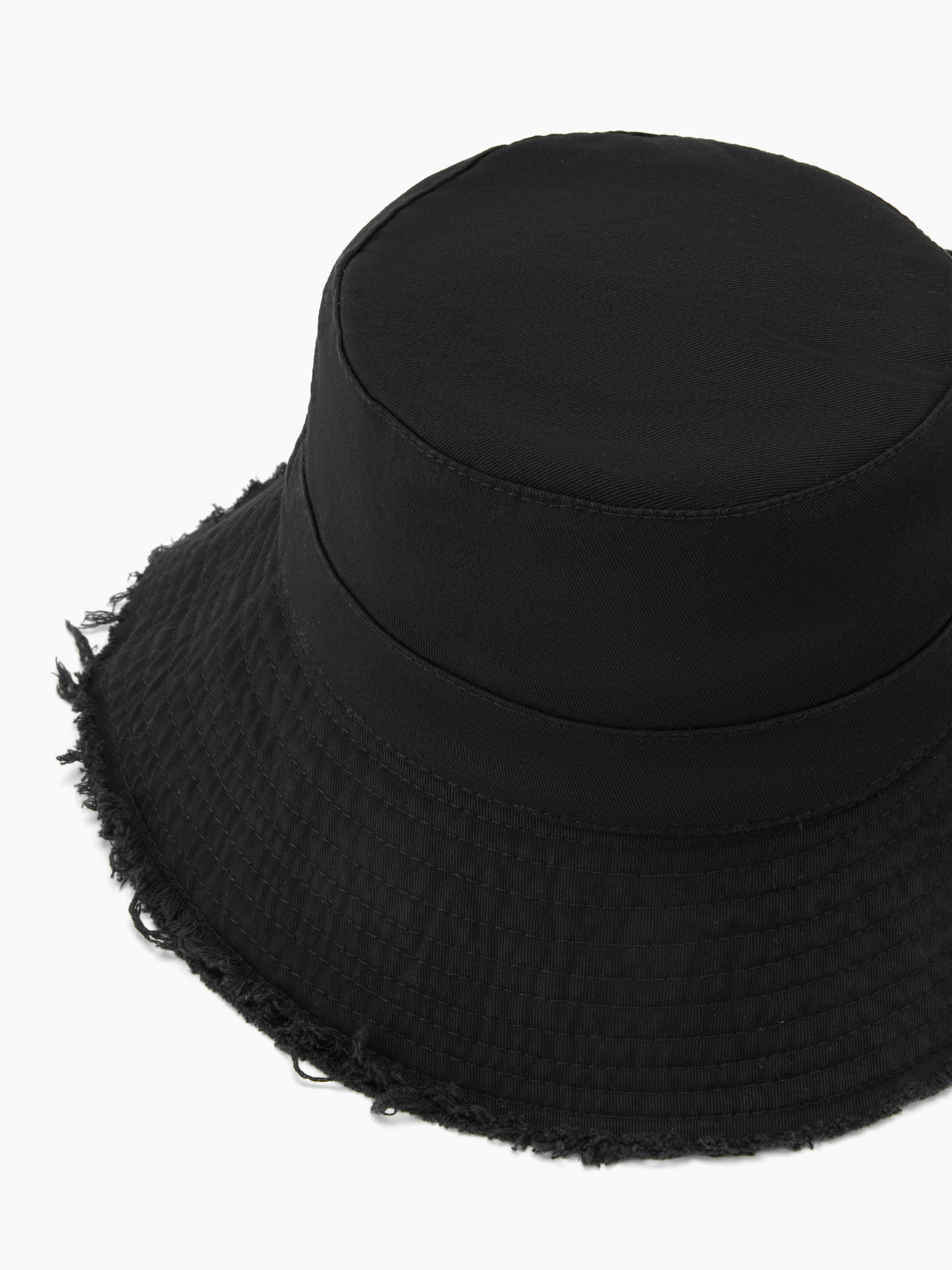 Black 100% Cotton Bucket Hat with Adjustable Strap