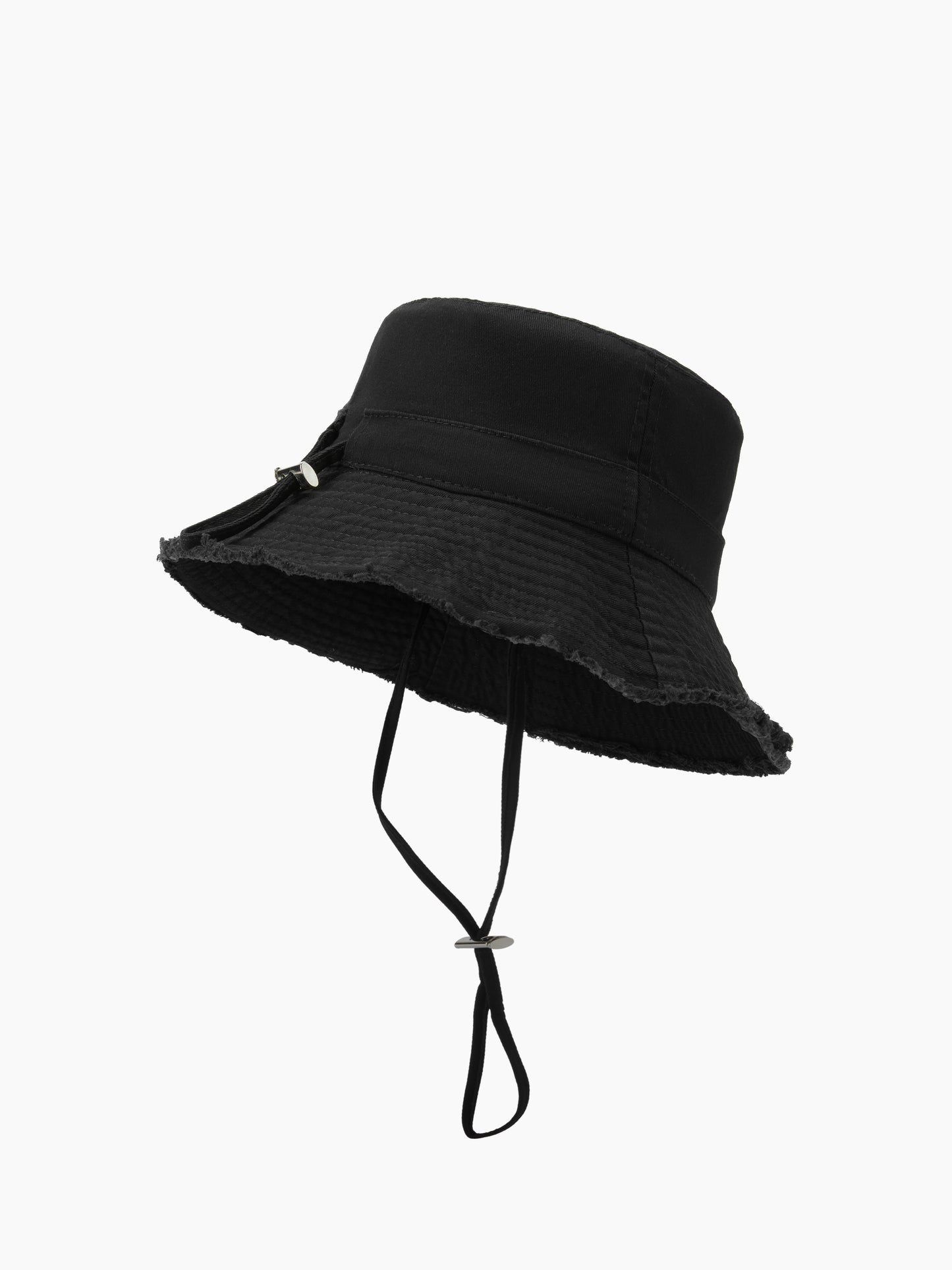 Black 100% Cotton Bucket Hat with Adjustable Strap