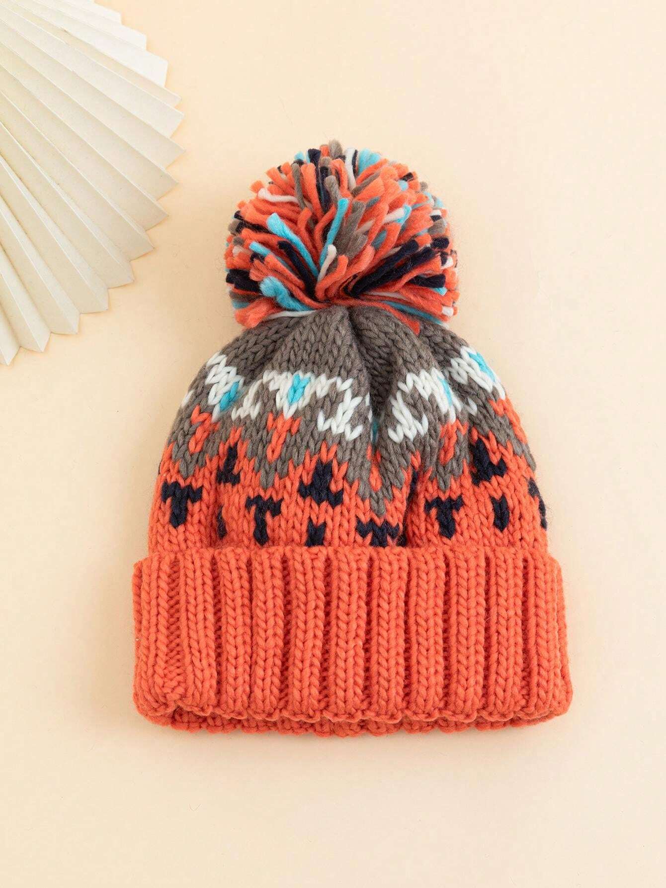 Cozy Nordic Knit Beanie with Pom-Pom