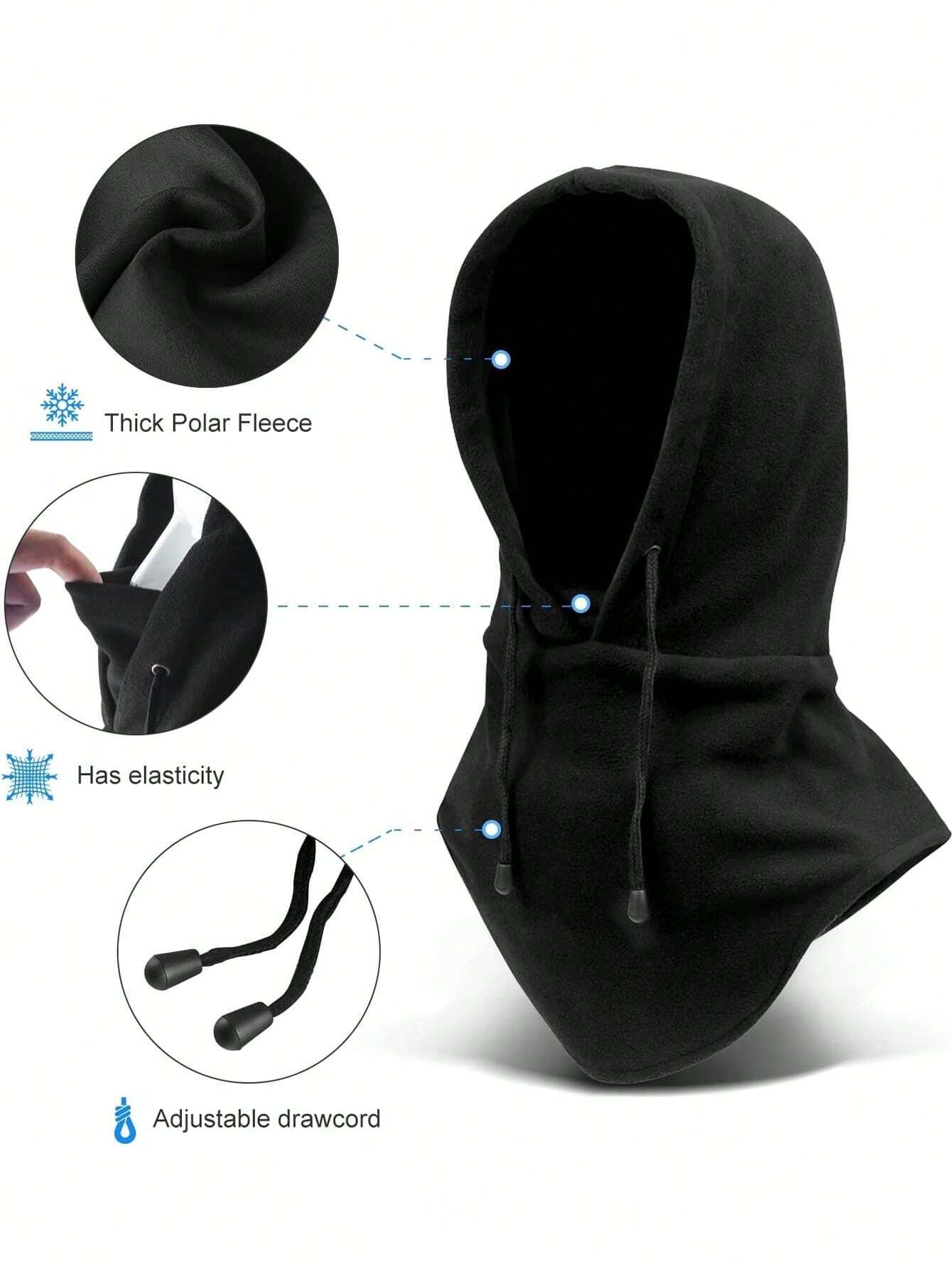 Black Thermal Balaclava - Full Face Mask for Ultimate Winter Protection