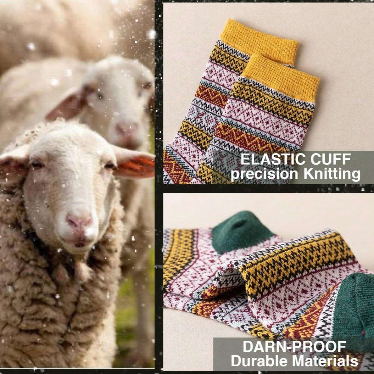 Cozy Nordic-Inspired Wool Socks - One Size Fits All (EU 36-40)