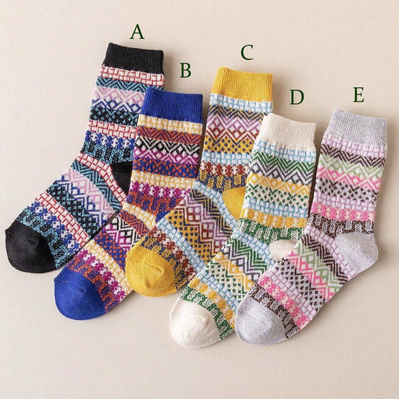 Mystical Midnight Tribal Patterned Socks - 35-41 EU