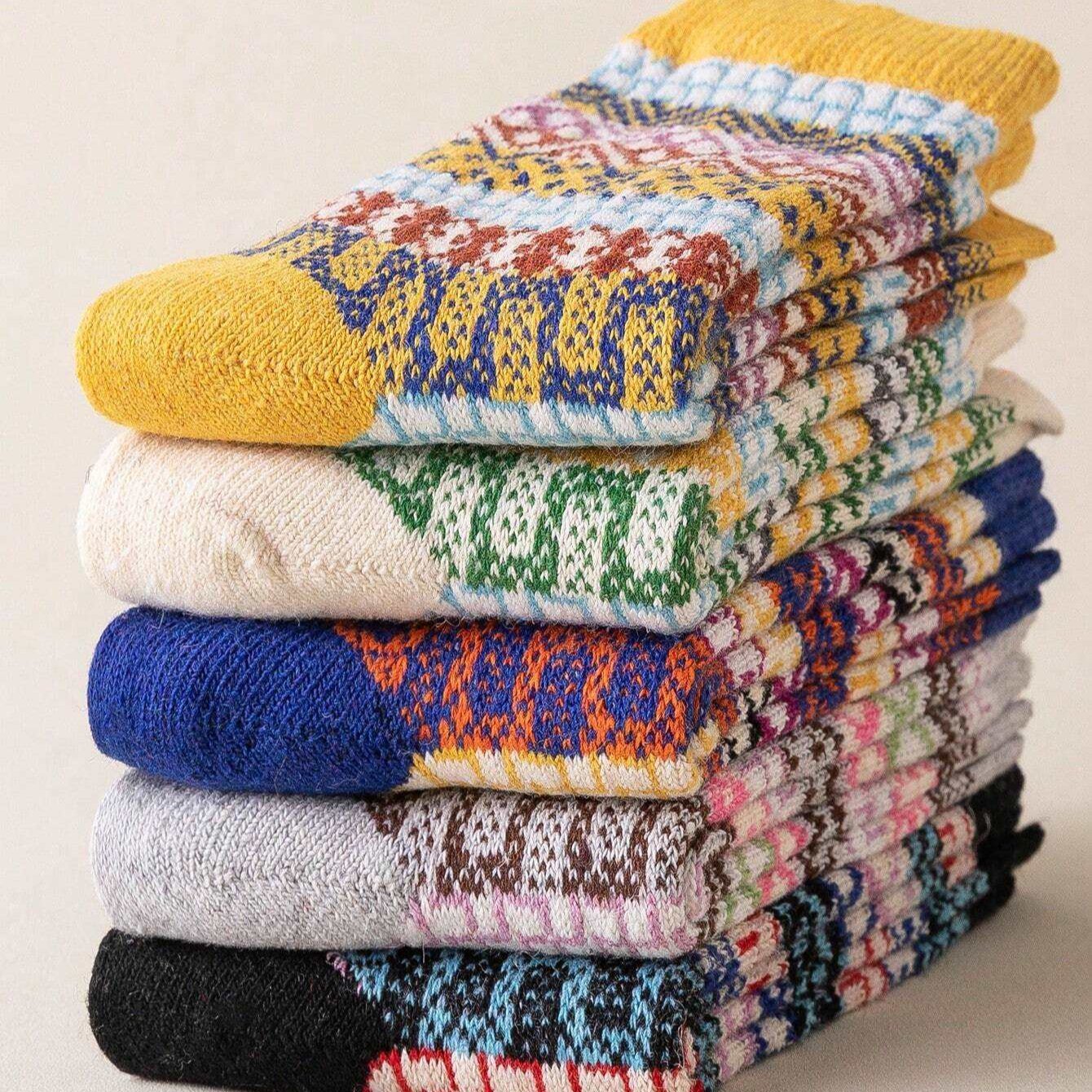 Mystical Midnight Tribal Patterned Socks - 35-41 EU