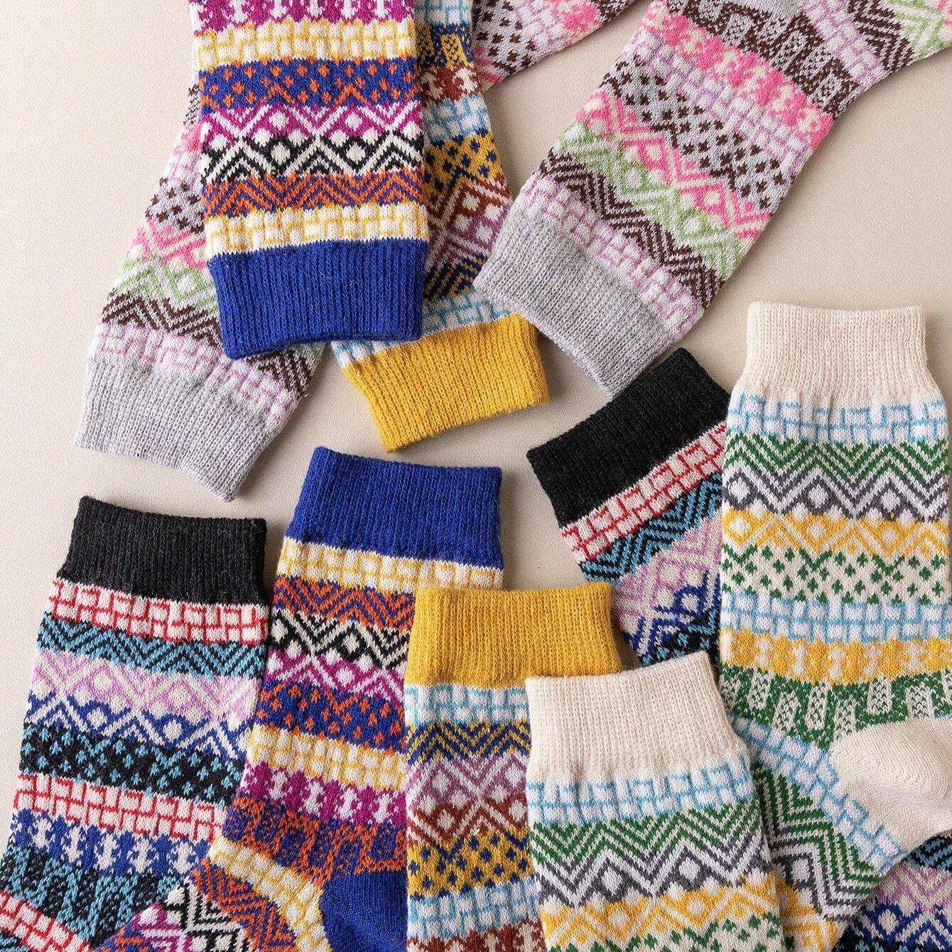 Mystical Midnight Tribal Patterned Socks - 35-41 EU
