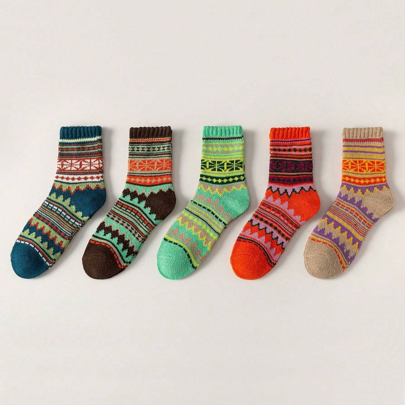 34-38 - Vibrant Nordic-Inspired Cozy Socks