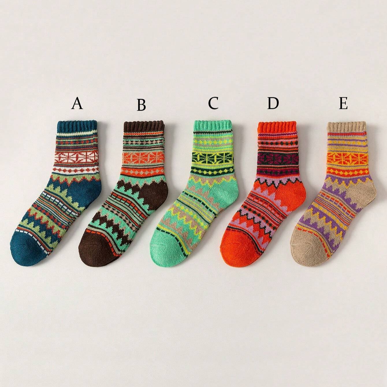 34-38 - Vibrant Nordic-Inspired Cozy Socks