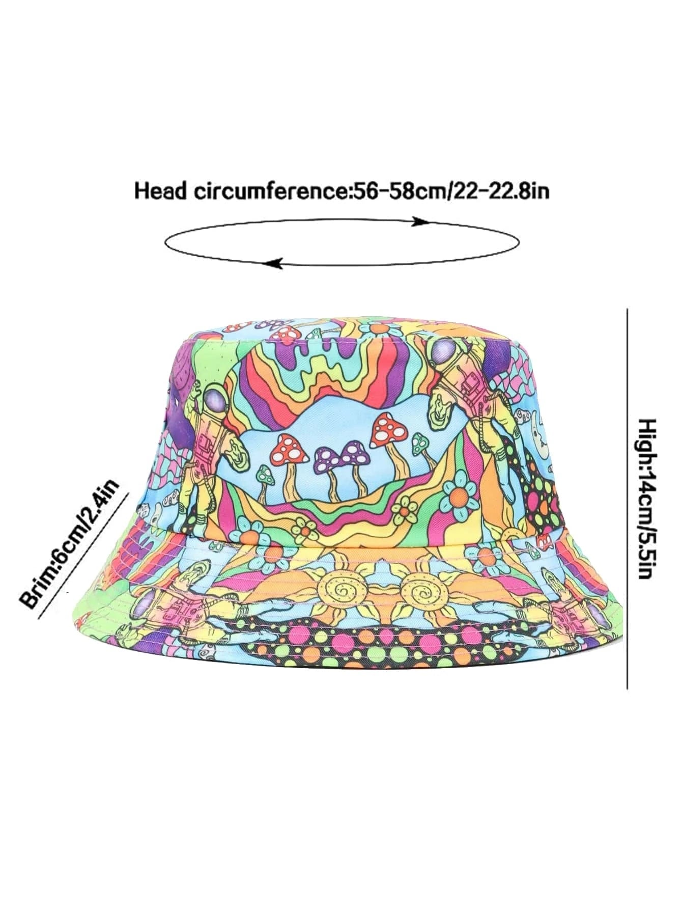 Mushroom Bucket Hat – Trippy Unisex Festival Hat
