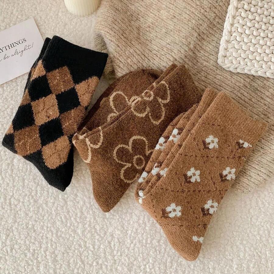 34-38 | Cozy Vintage-Inspired Socks - 3 pairs