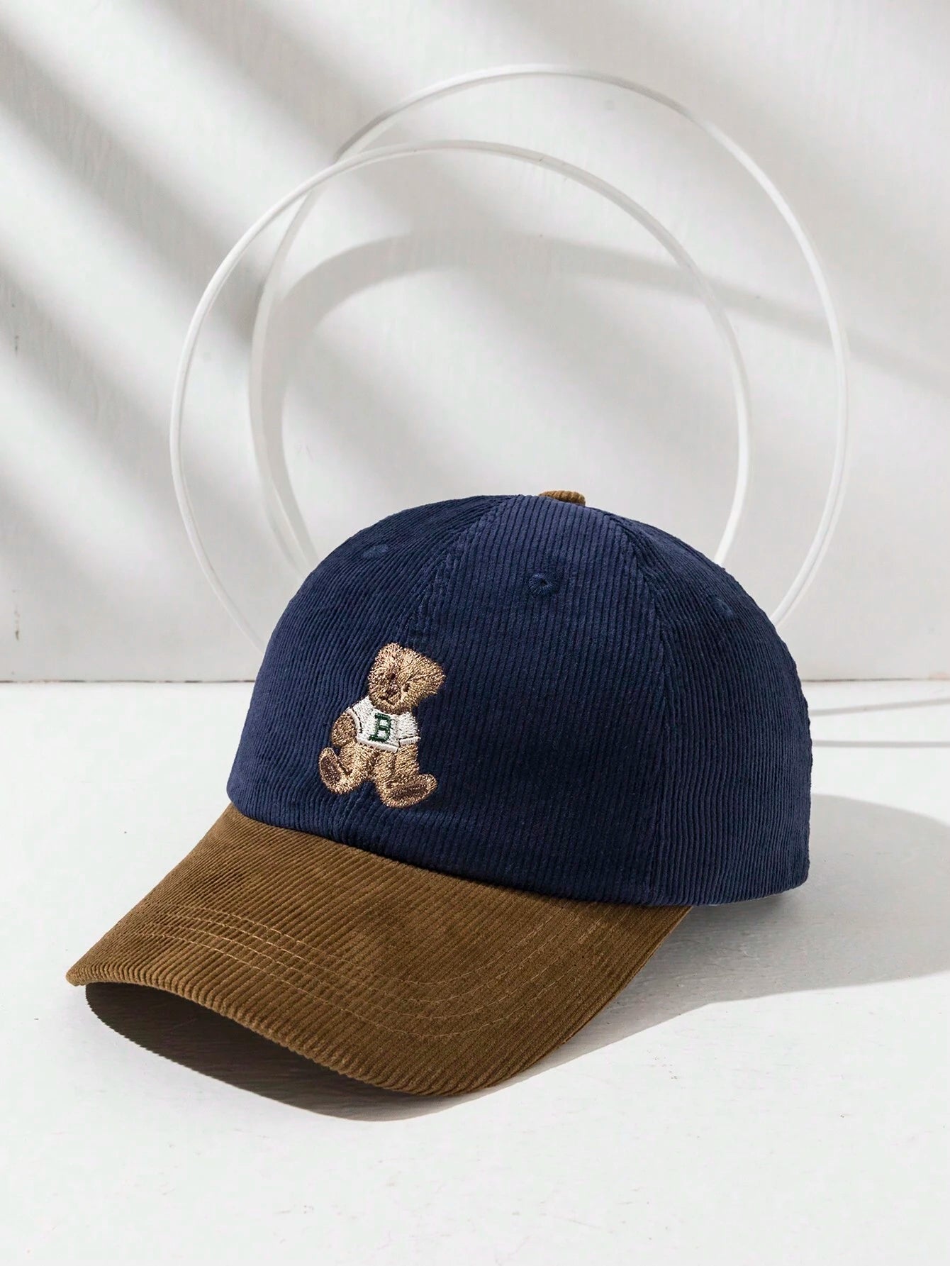Teddy Corduroy Dad Cap – Navy & Brown