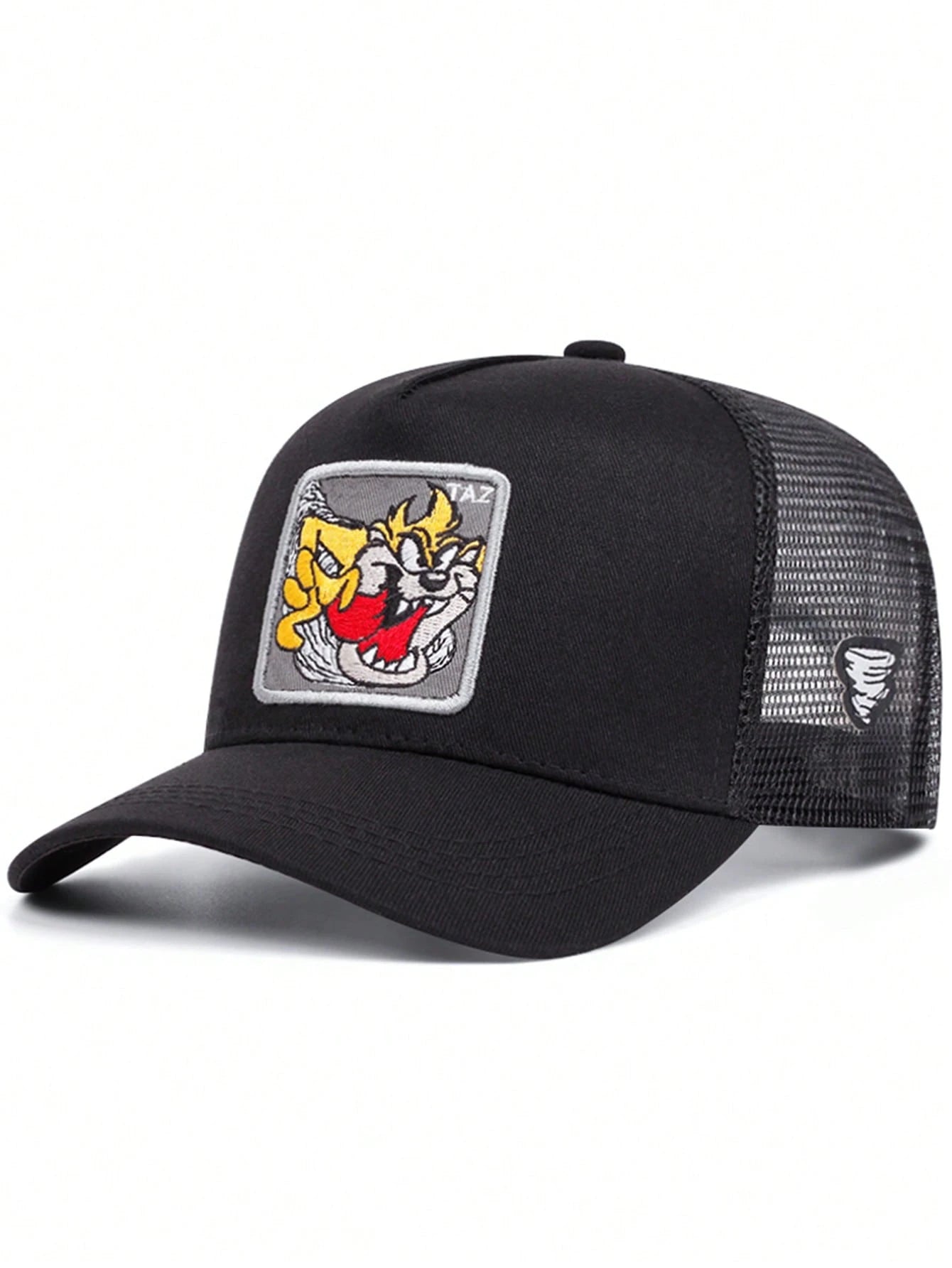 Looney Tunes Taz Embroidered Trucker Cap – Black Mesh Snapback
