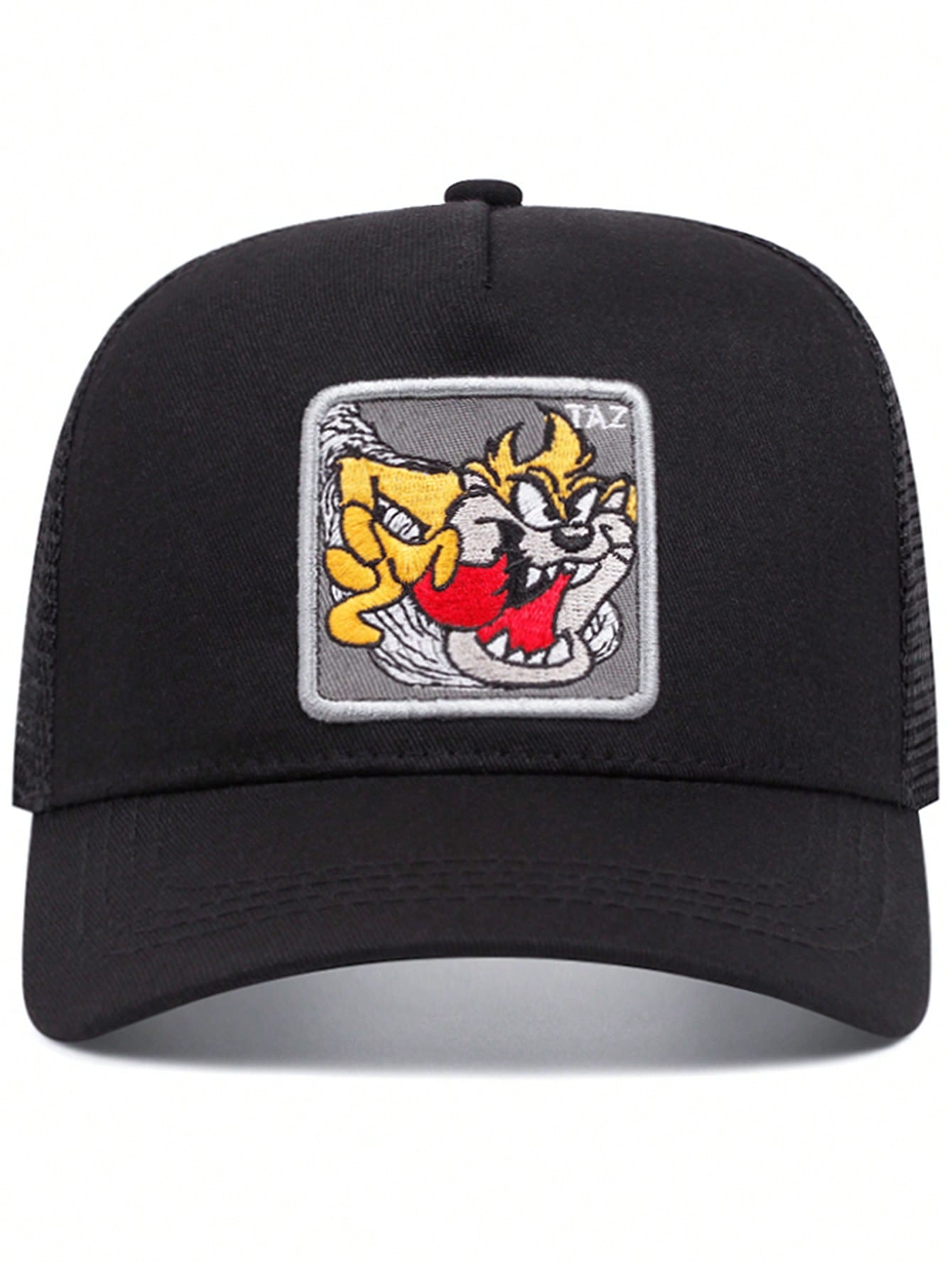 Looney Tunes Taz Embroidered Trucker Cap – Black Mesh Snapback