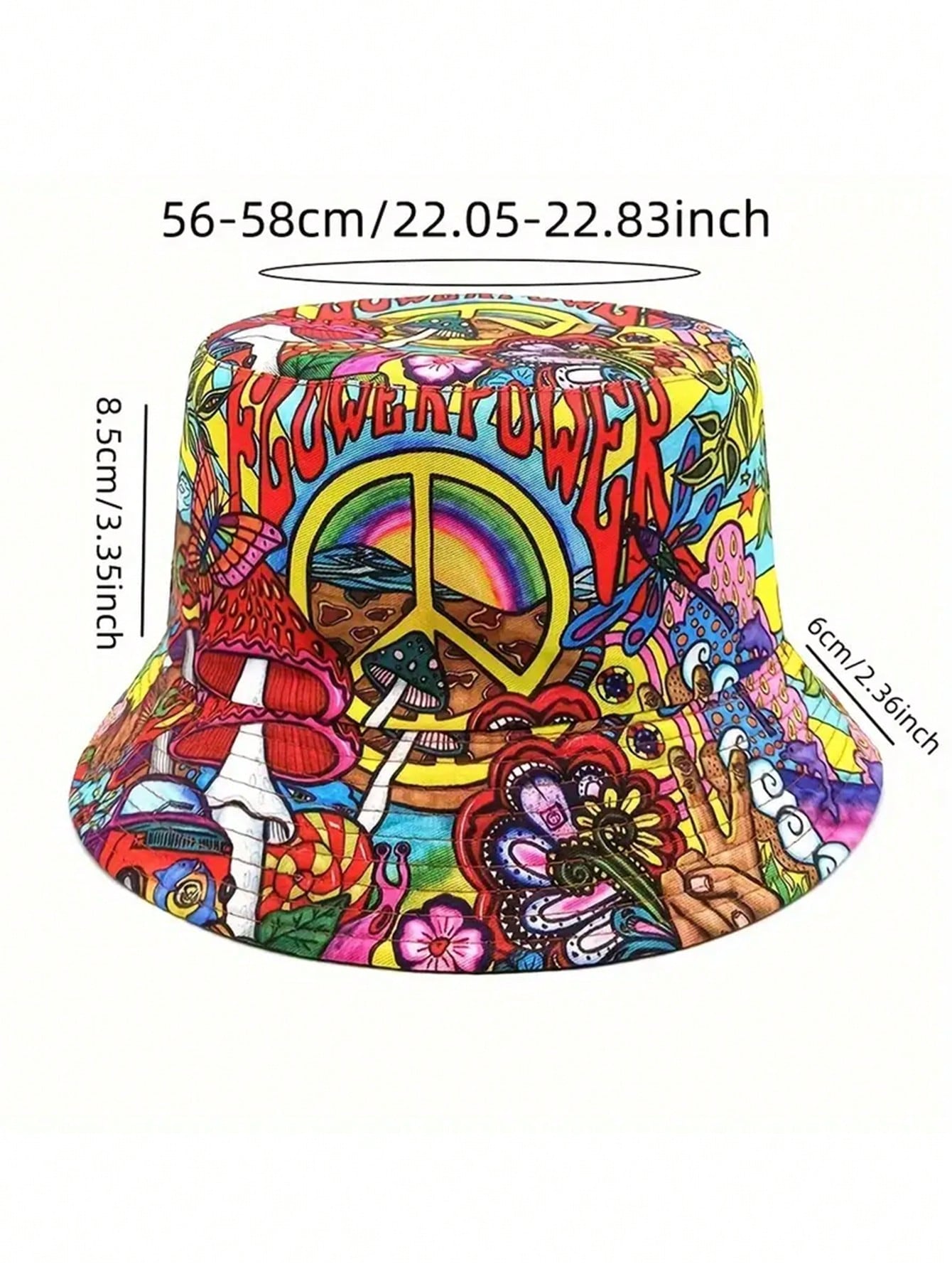 Flower Power Bucket Hat – Retro Hippie Vibes