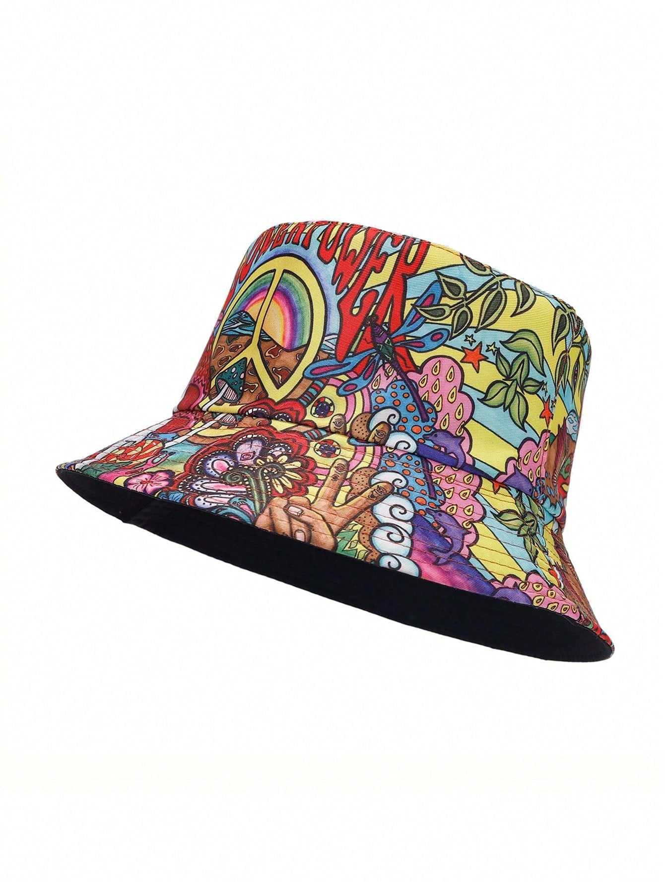 Flower Power Bucket Hat – Retro Hippie Vibes