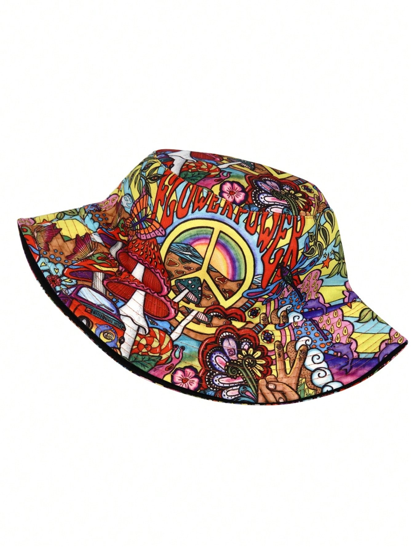 Flower Power Bucket Hat – Retro Hippie Vibes